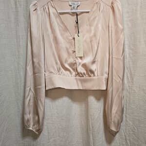 Rachel Zoe Women's Blush Satin Blouse